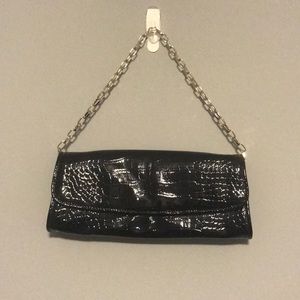 Ann Taylor Loft Black Patent Leather Handbag